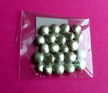 Perles argenté rondes mat
